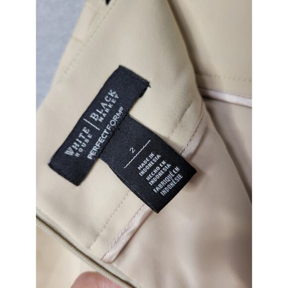 White House Black Market Tan Beige Perfect Form Knee Length Pencil Skirt Sz 2 - Picture 3 of 9